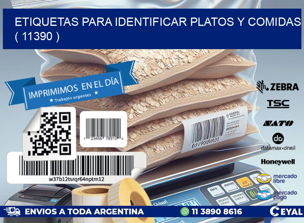 ETIQUETAS PARA IDENTIFICAR PLATOS Y COMIDAS  ( 11390 )