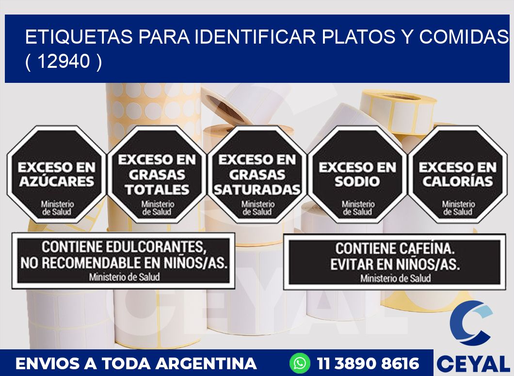 ETIQUETAS PARA IDENTIFICAR PLATOS Y COMIDAS  ( 12940 )