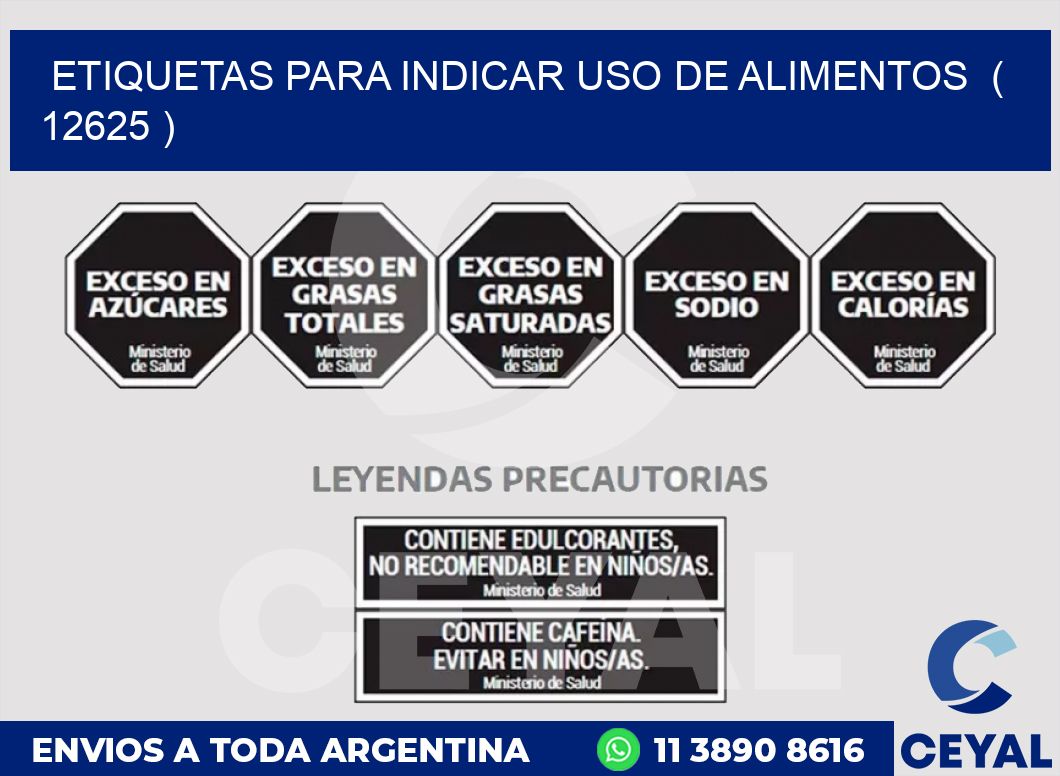 ETIQUETAS PARA INDICAR USO DE ALIMENTOS  ( 12625 )