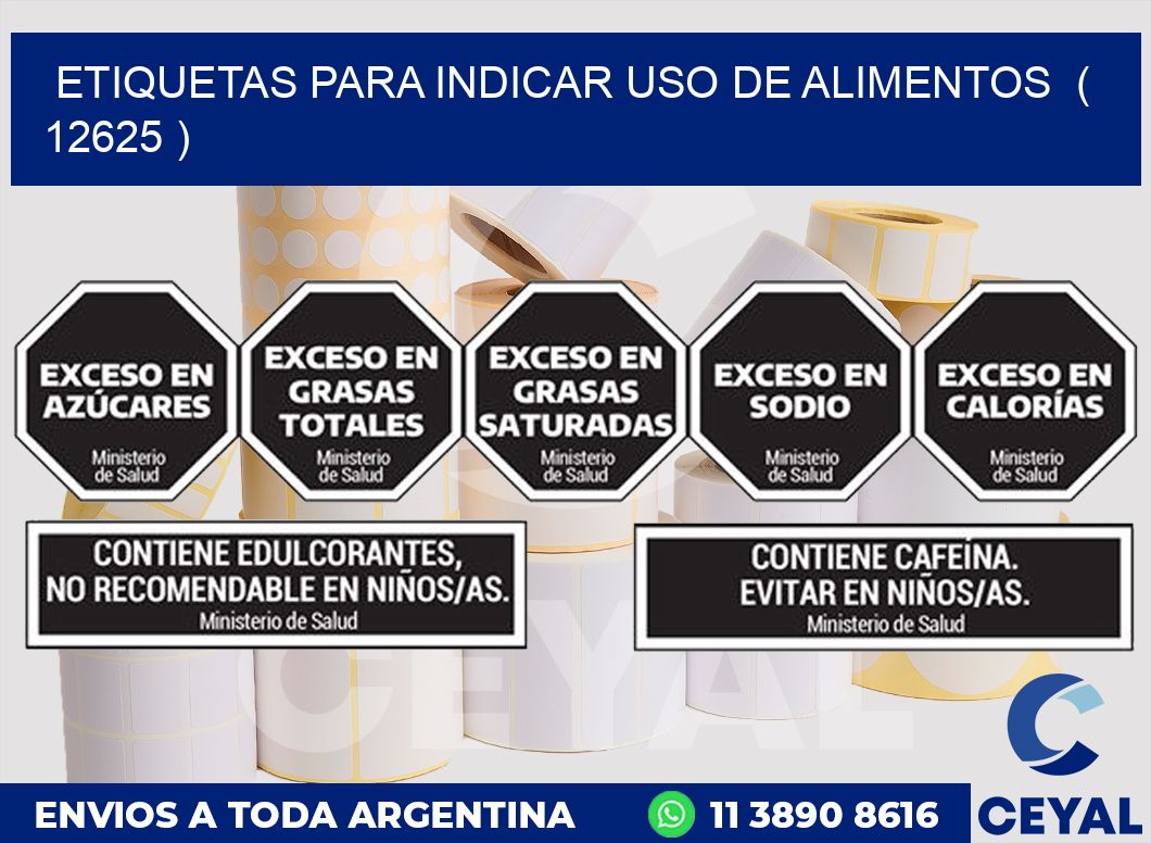 ETIQUETAS PARA INDICAR USO DE ALIMENTOS ( 12625 )