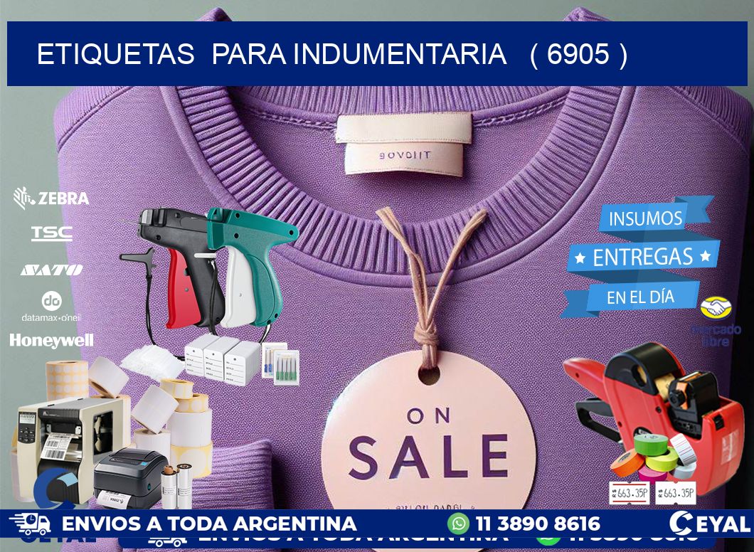 ETIQUETAS  PARA INDUMENTARIA   ( 6905 )
