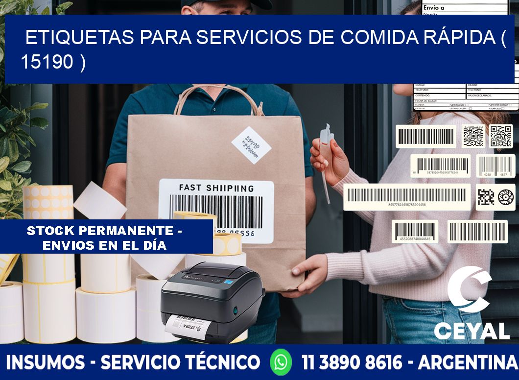 ETIQUETAS PARA SERVICIOS DE COMIDA RÁPIDA ( 15190 )
