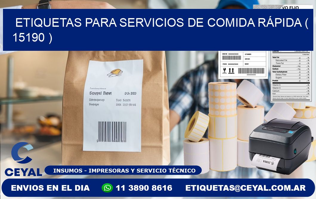 ETIQUETAS PARA SERVICIOS DE COMIDA RÁPIDA ( 15190 )