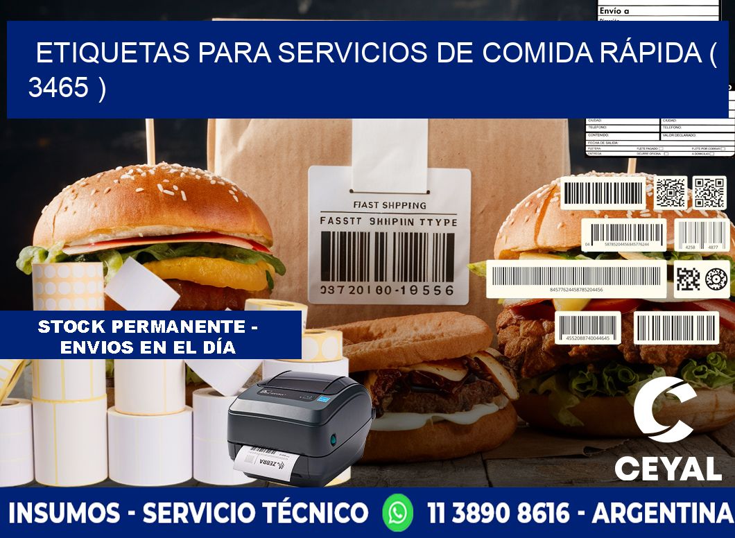 ETIQUETAS PARA SERVICIOS DE COMIDA RÁPIDA ( 3465 )