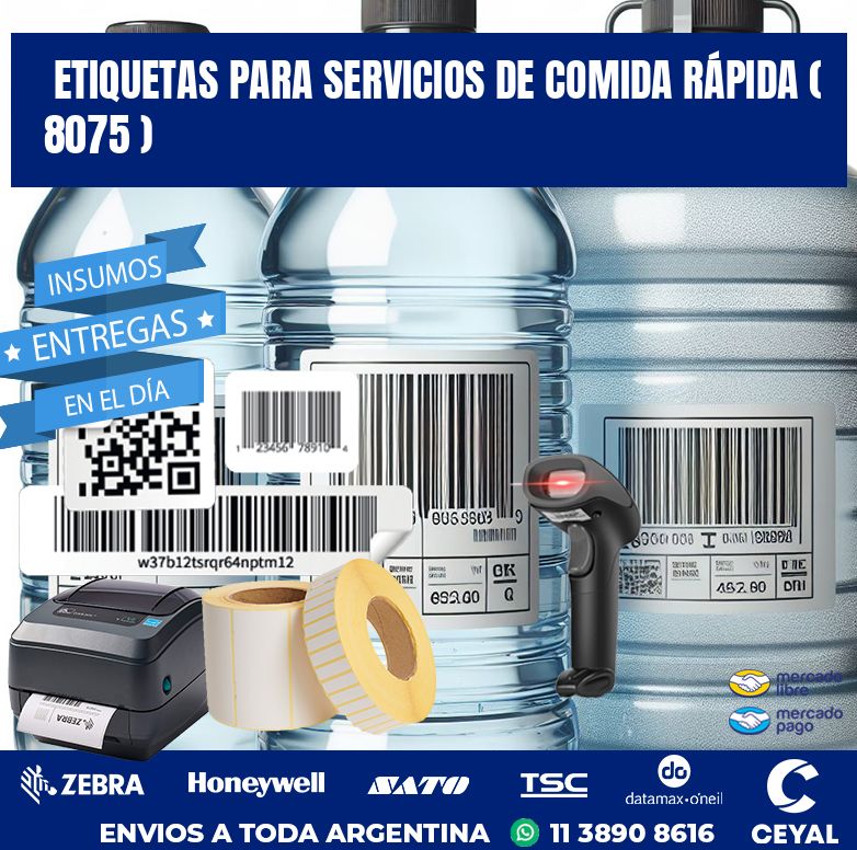 ETIQUETAS PARA SERVICIOS DE COMIDA RÁPIDA ( 8075 )