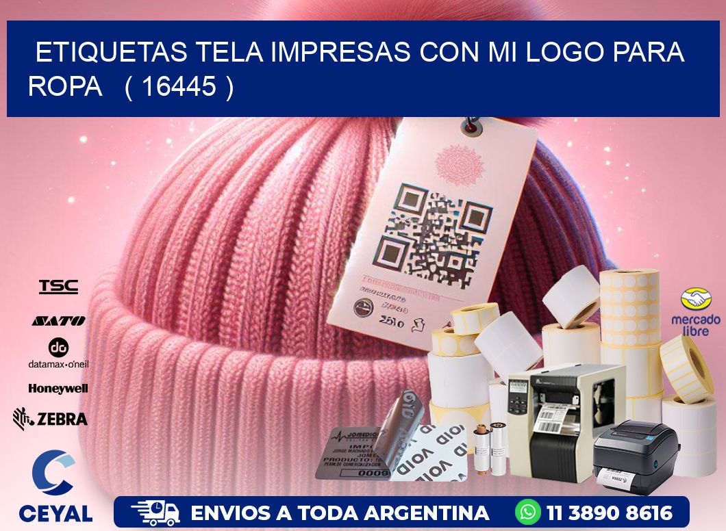 ETIQUETAS TELA IMPRESAS CON MI LOGO PARA ROPA   ( 16445 )