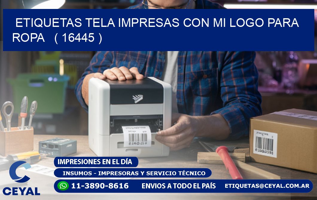 ETIQUETAS TELA IMPRESAS CON MI LOGO PARA ROPA   ( 16445 )