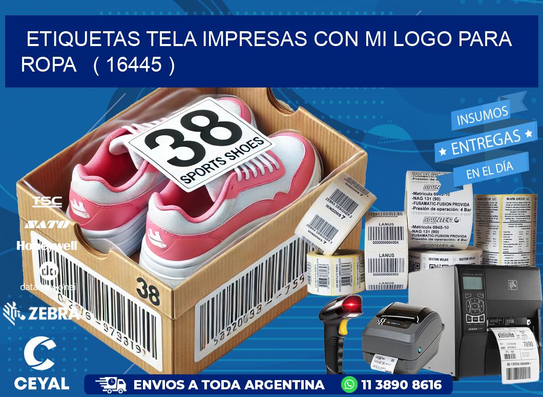 ETIQUETAS TELA IMPRESAS CON MI LOGO PARA ROPA   ( 16445 )