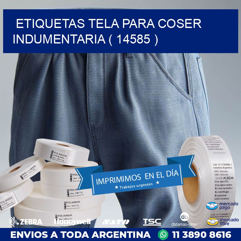 ETIQUETAS TELA PARA COSER INDUMENTARIA ( 14585 )