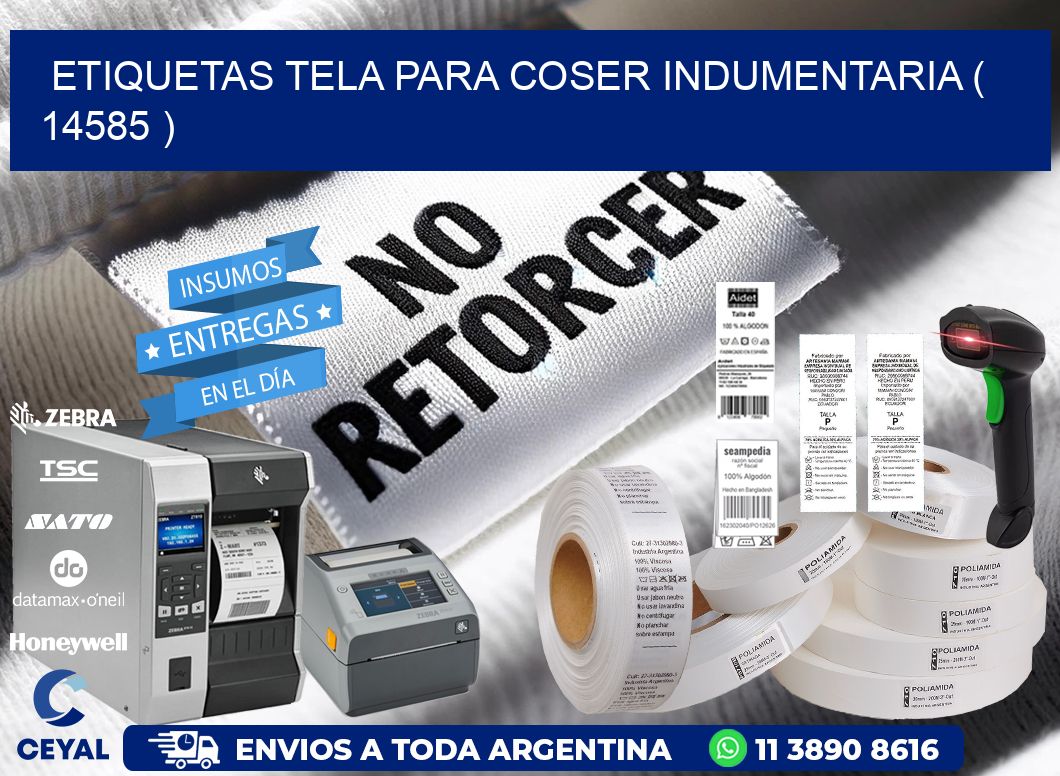ETIQUETAS TELA PARA COSER INDUMENTARIA ( 14585 )