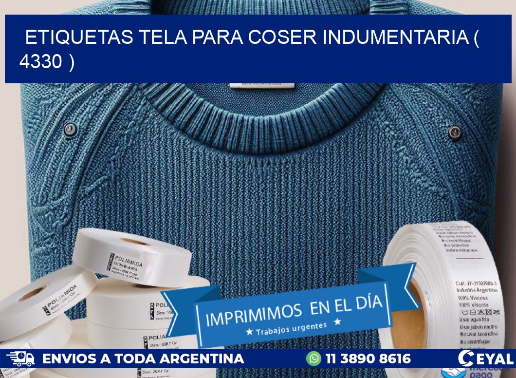 ETIQUETAS TELA PARA COSER INDUMENTARIA ( 4330 )