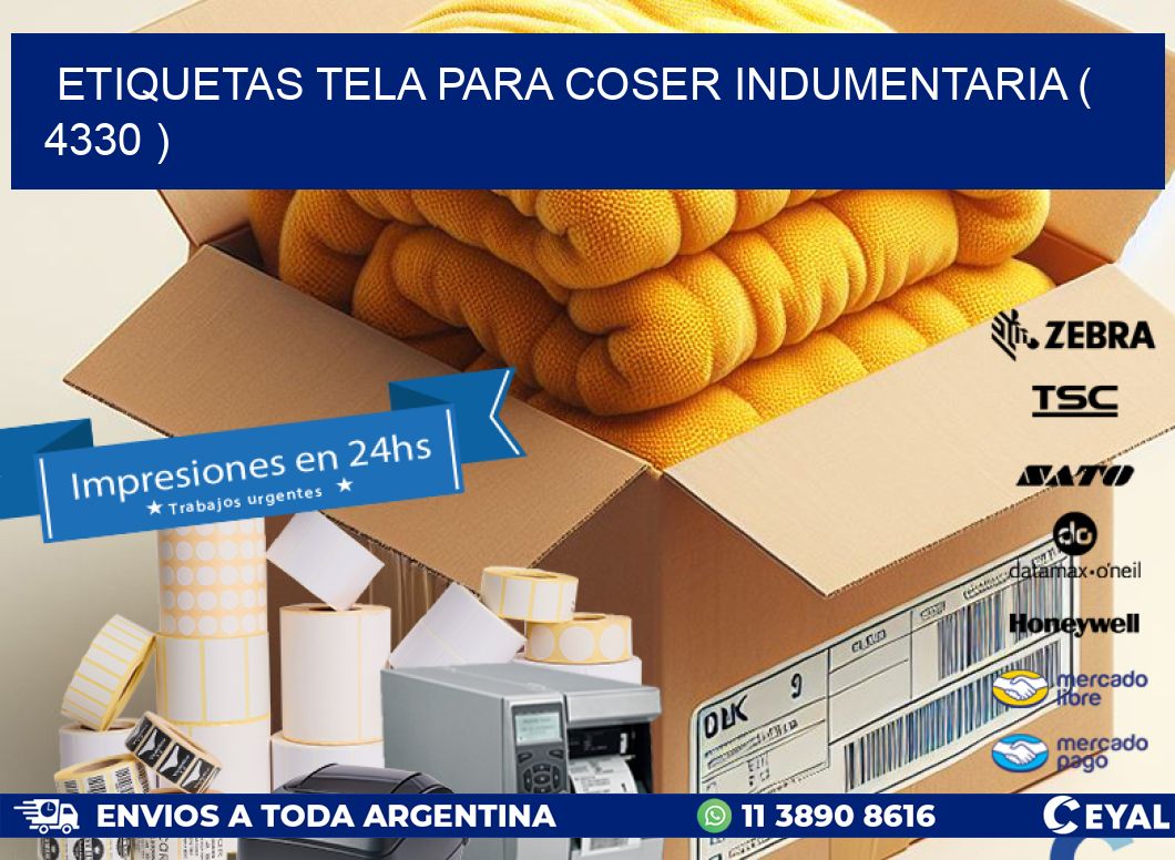 ETIQUETAS TELA PARA COSER INDUMENTARIA ( 4330 )