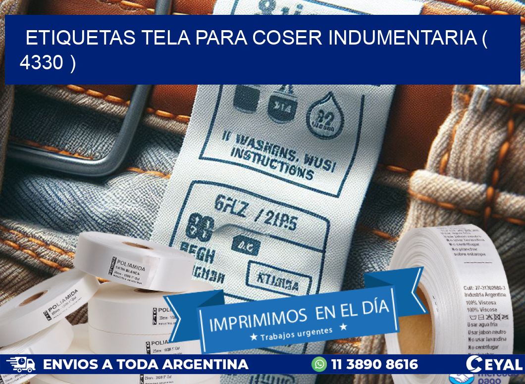 ETIQUETAS TELA PARA COSER INDUMENTARIA ( 4330 )