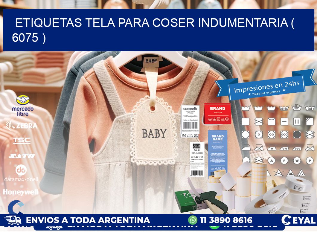 ETIQUETAS TELA PARA COSER INDUMENTARIA ( 6075 )