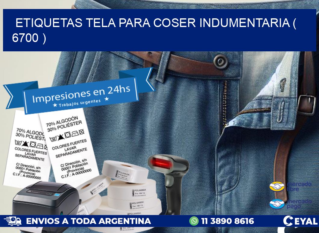 ETIQUETAS TELA PARA COSER INDUMENTARIA ( 6700 )