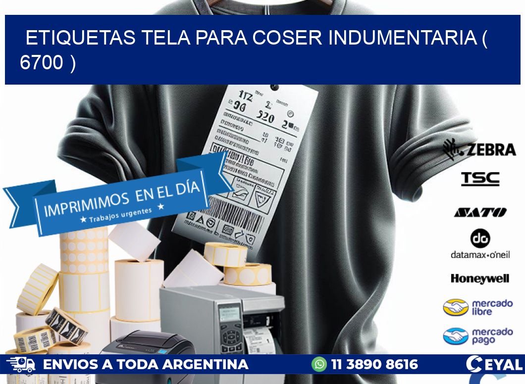 ETIQUETAS TELA PARA COSER INDUMENTARIA ( 6700 )