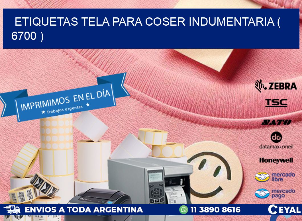 ETIQUETAS TELA PARA COSER INDUMENTARIA ( 6700 )