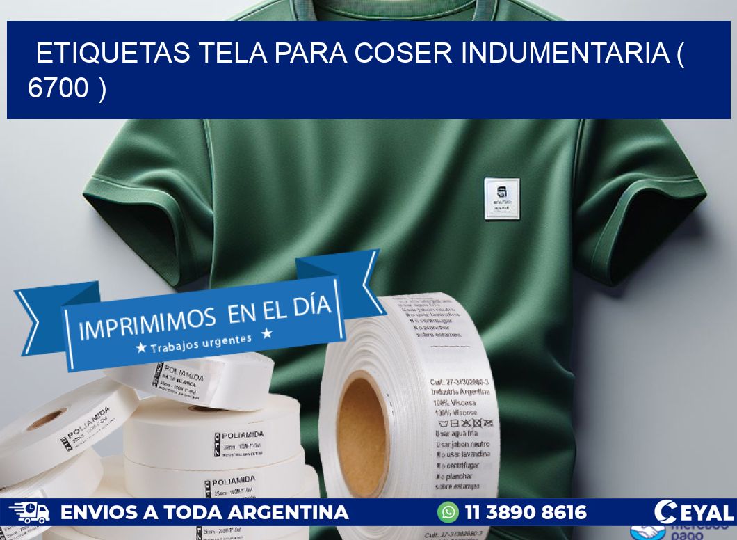 ETIQUETAS TELA PARA COSER INDUMENTARIA ( 6700 )