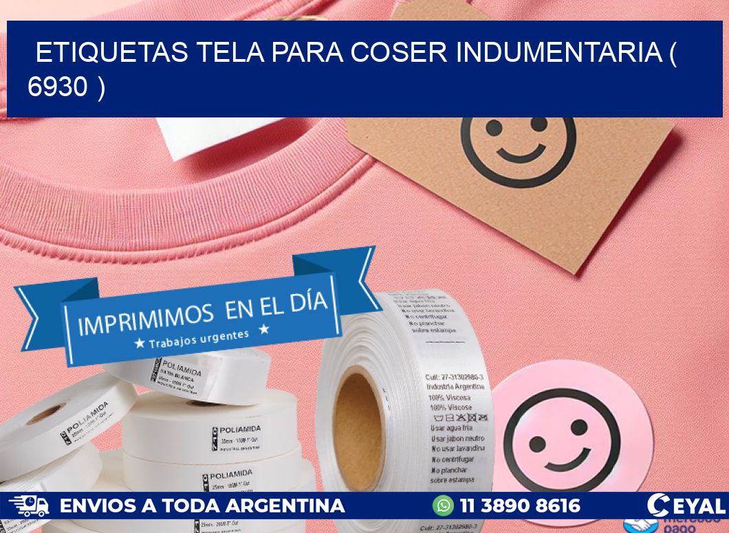 ETIQUETAS TELA PARA COSER INDUMENTARIA ( 6930 )