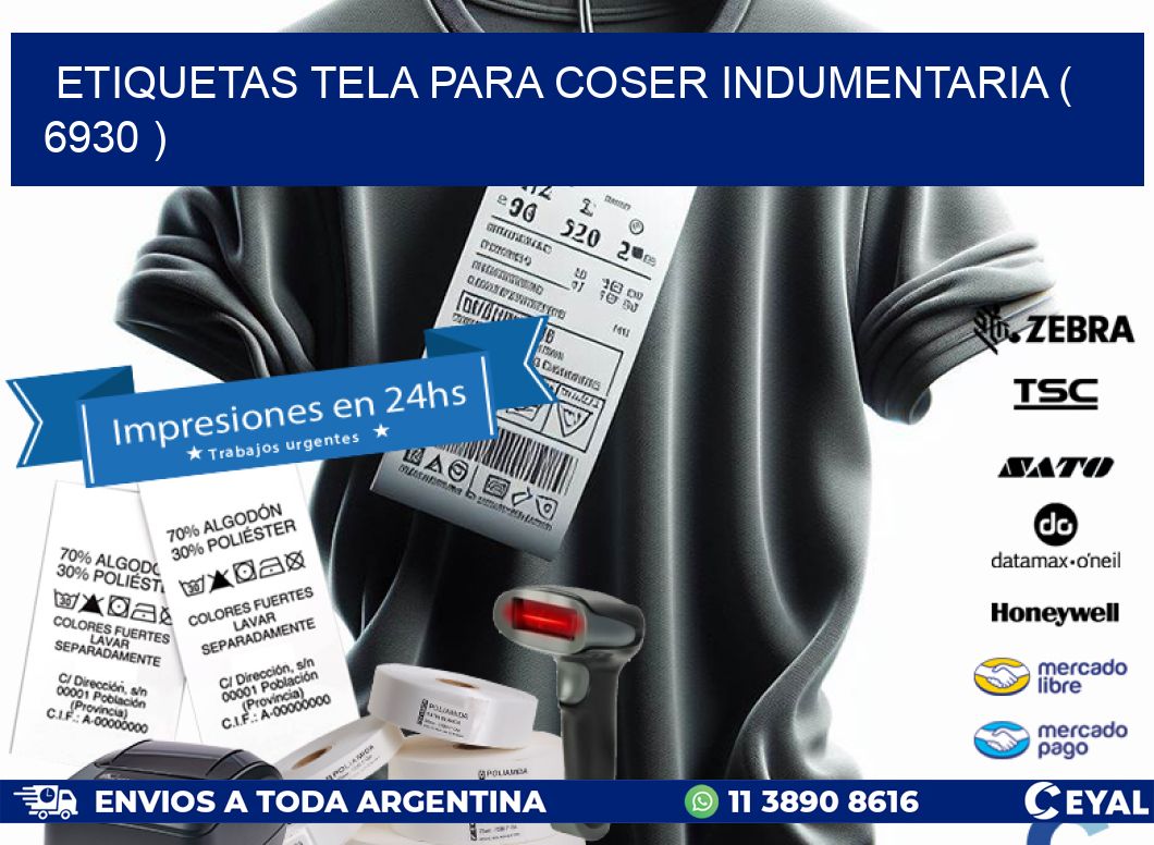 ETIQUETAS TELA PARA COSER INDUMENTARIA ( 6930 )