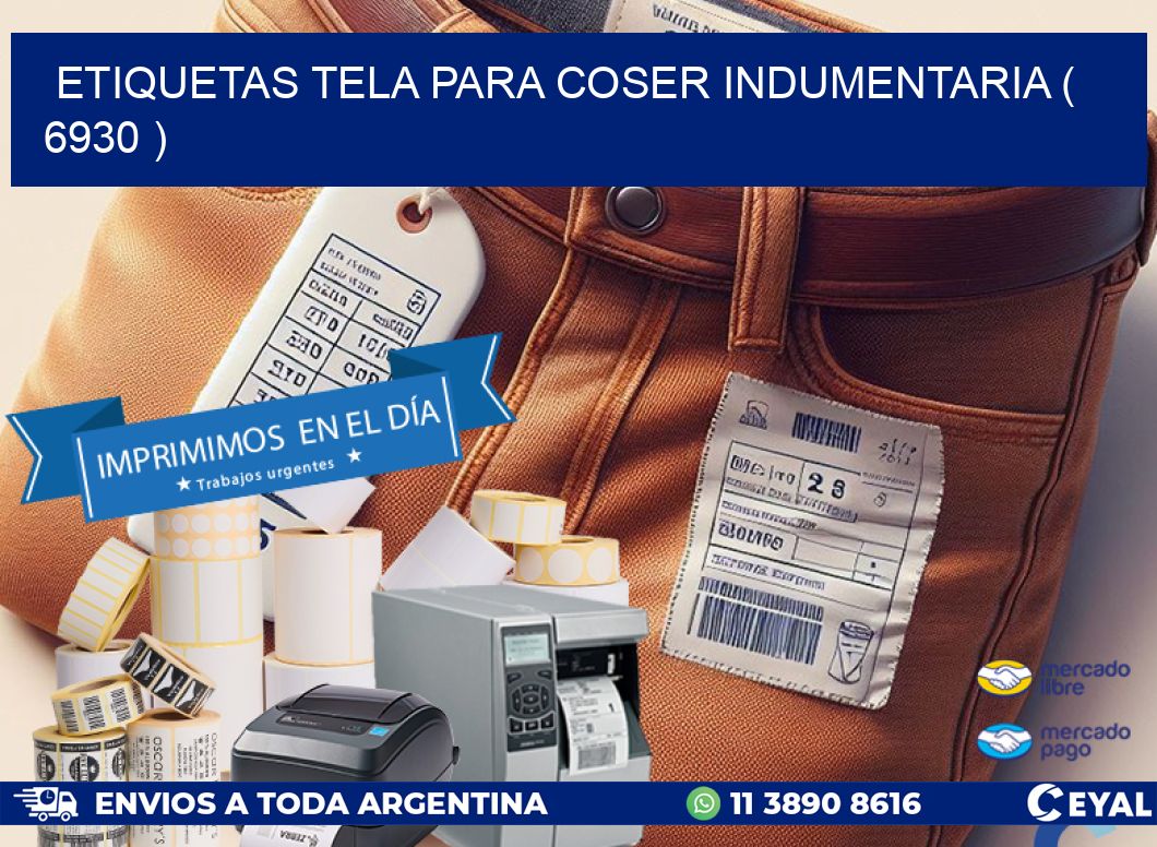ETIQUETAS TELA PARA COSER INDUMENTARIA ( 6930 )