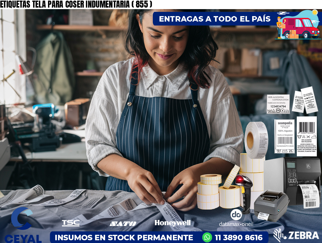 ETIQUETAS TELA PARA COSER INDUMENTARIA ( 855 )