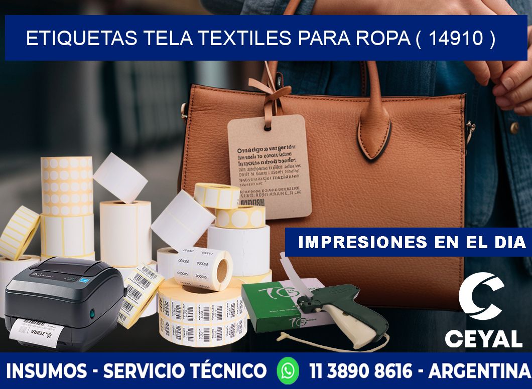 ETIQUETAS TELA TEXTILES PARA ROPA ( 14910 )