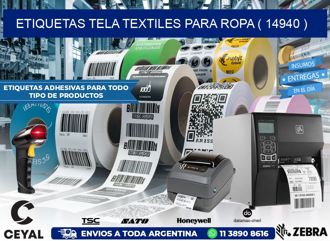 ETIQUETAS TELA TEXTILES PARA ROPA ( 14940 )