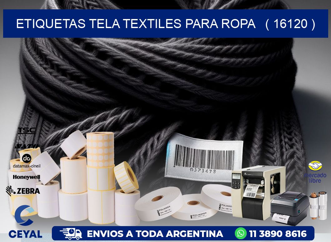 ETIQUETAS TELA TEXTILES PARA ROPA   ( 16120 )