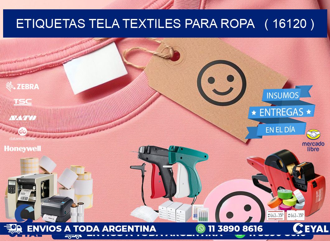 ETIQUETAS TELA TEXTILES PARA ROPA   ( 16120 )