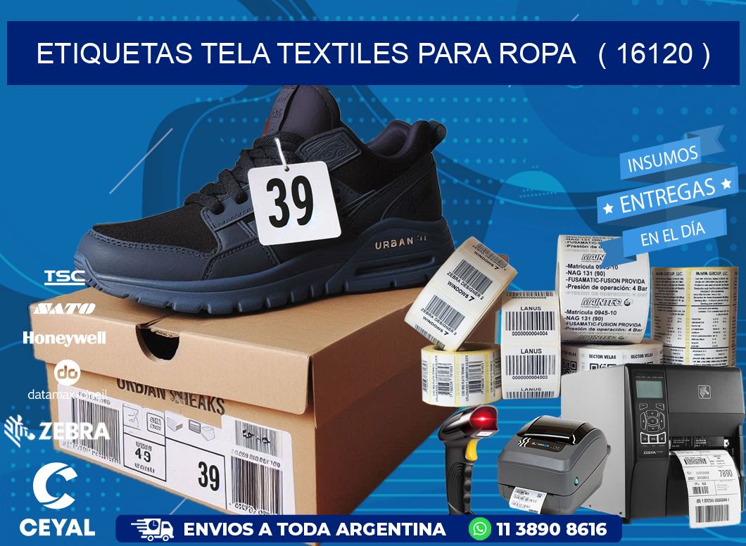 ETIQUETAS TELA TEXTILES PARA ROPA   ( 16120 )