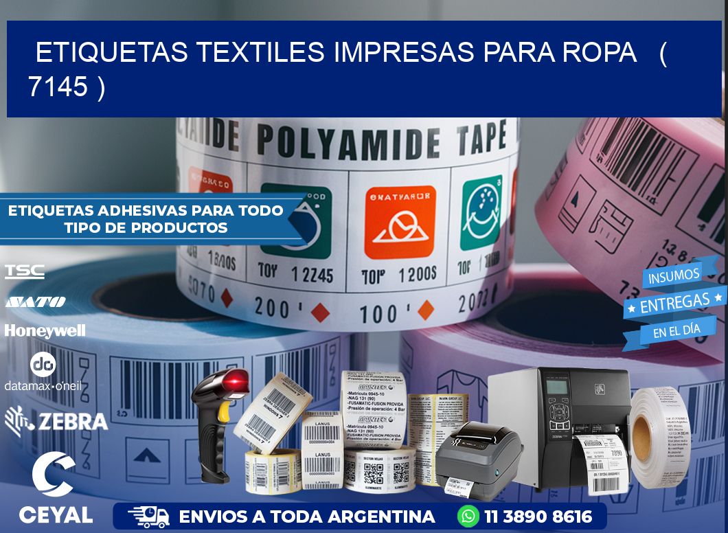 ETIQUETAS TEXTILES IMPRESAS PARA ROPA   ( 7145 )