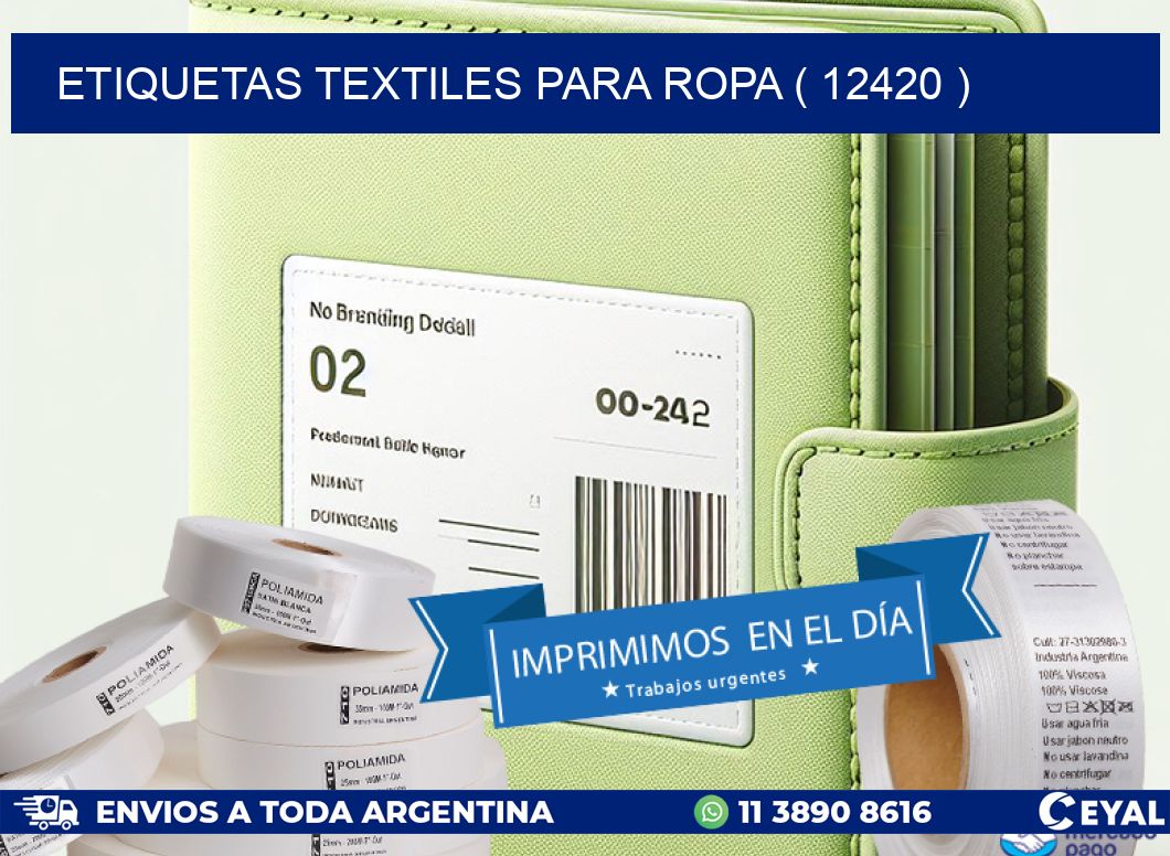 ETIQUETAS TEXTILES PARA ROPA ( 12420 )