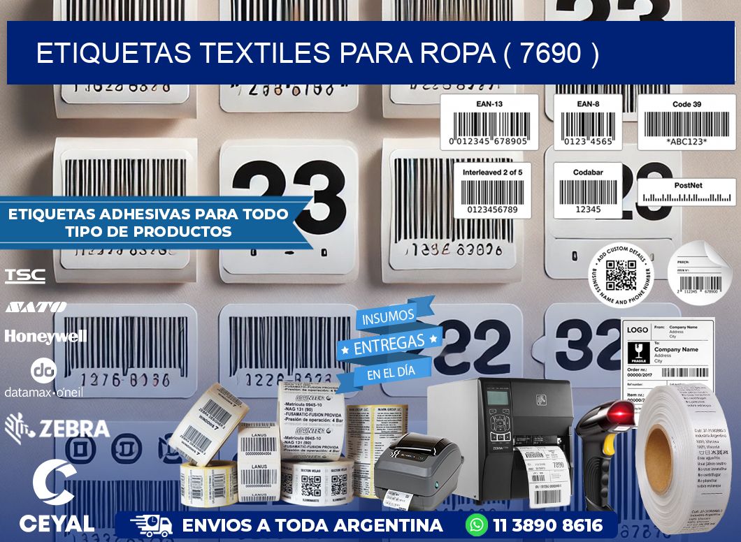 ETIQUETAS TEXTILES PARA ROPA ( 7690 )