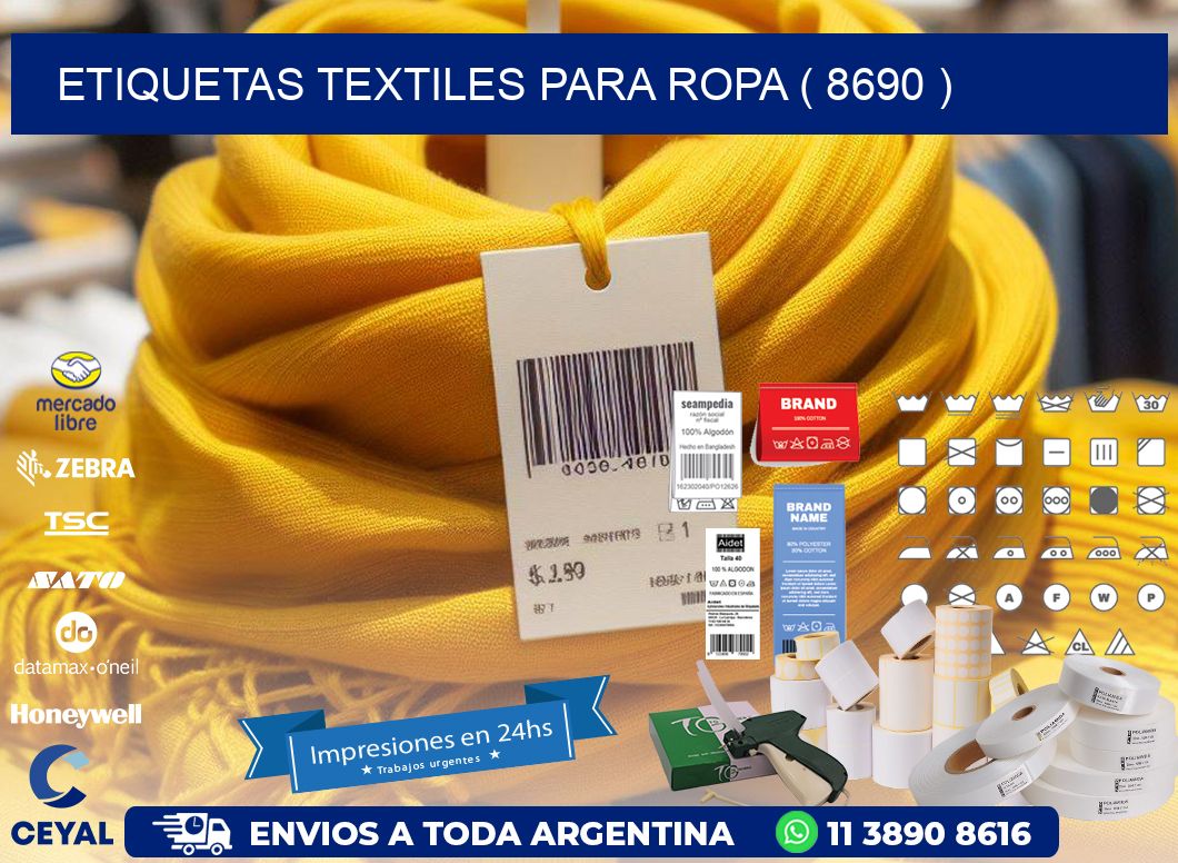ETIQUETAS TEXTILES PARA ROPA ( 8690 )