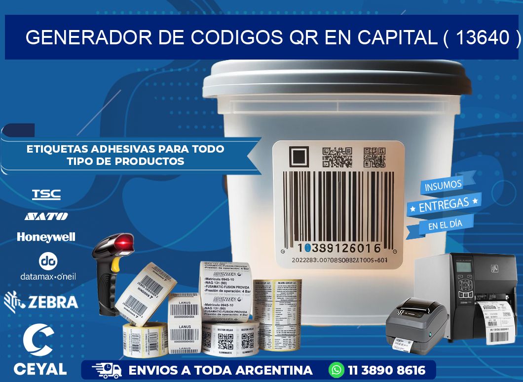 GENERADOR DE CODIGOS QR EN CAPITAL ( 13640 )