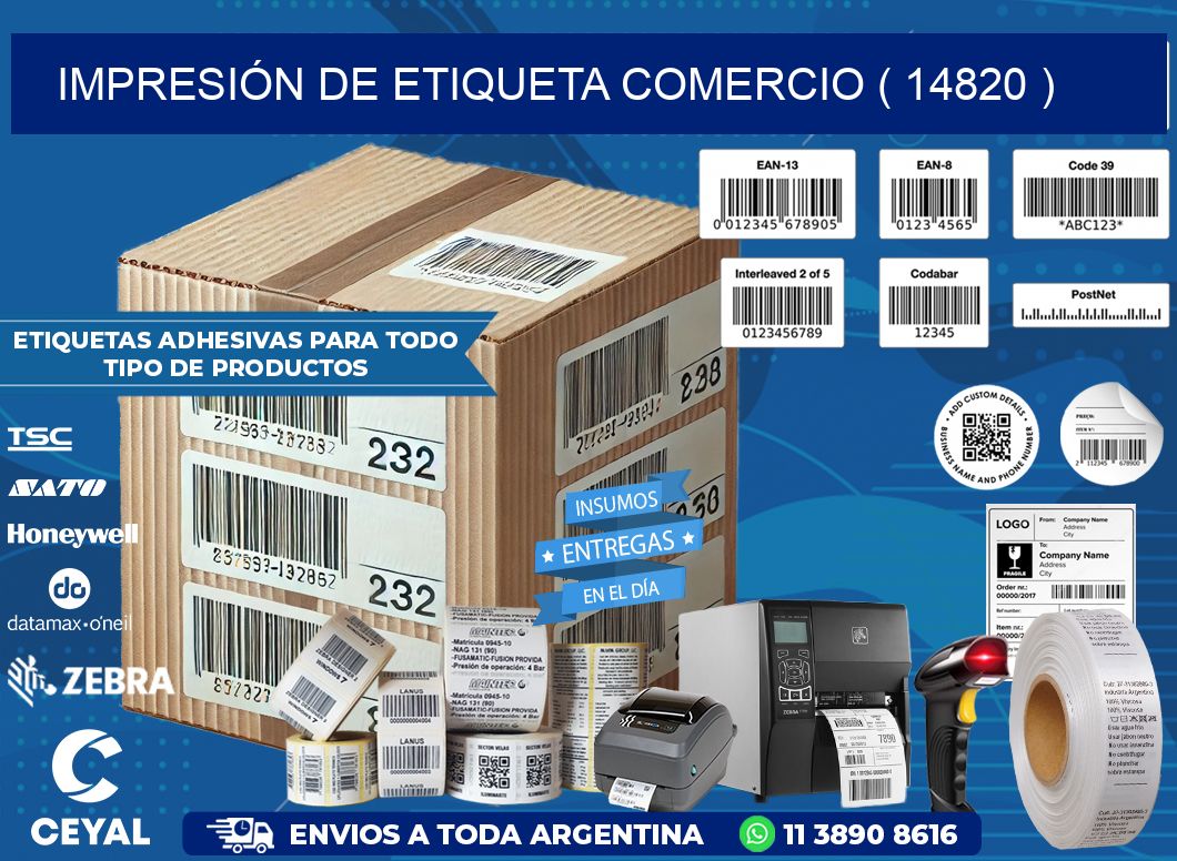 IMPRESIÓN DE ETIQUETA COMERCIO ( 14820 )