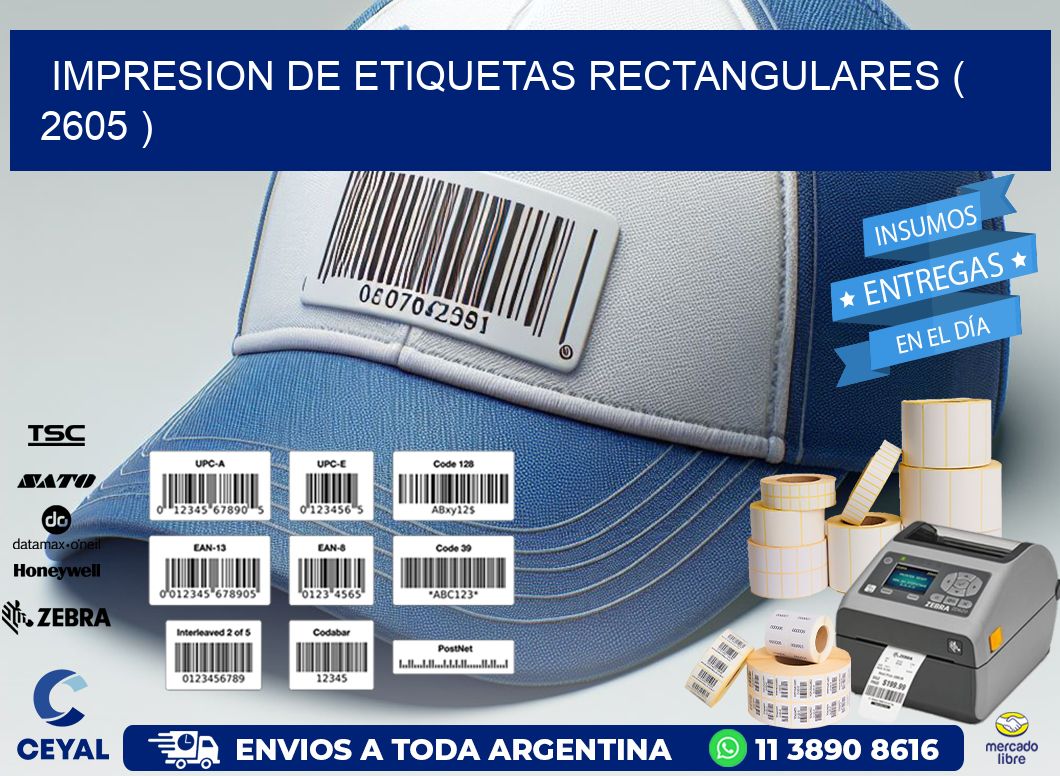 IMPRESION DE ETIQUETAS RECTANGULARES ( 2605 )