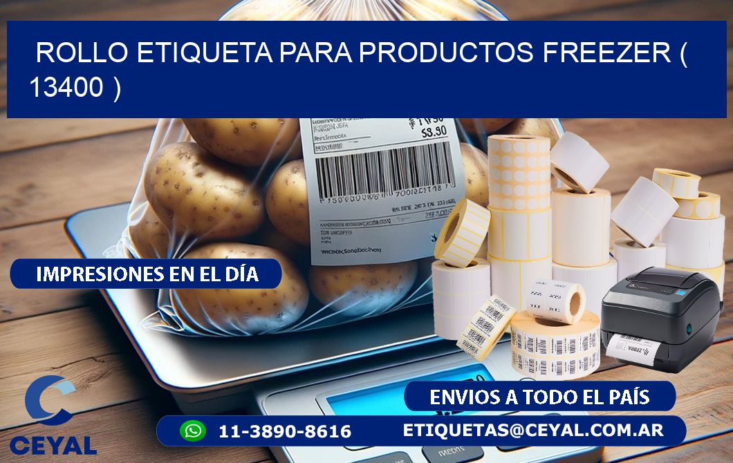 ROLLO ETIQUETA PARA PRODUCTOS FREEZER ( 13400 )