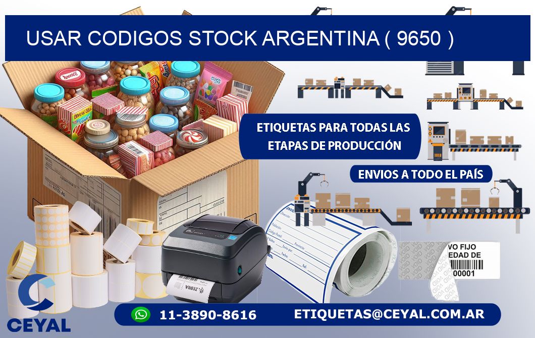 USAR CODIGOS STOCK ARGENTINA ( 9650 )