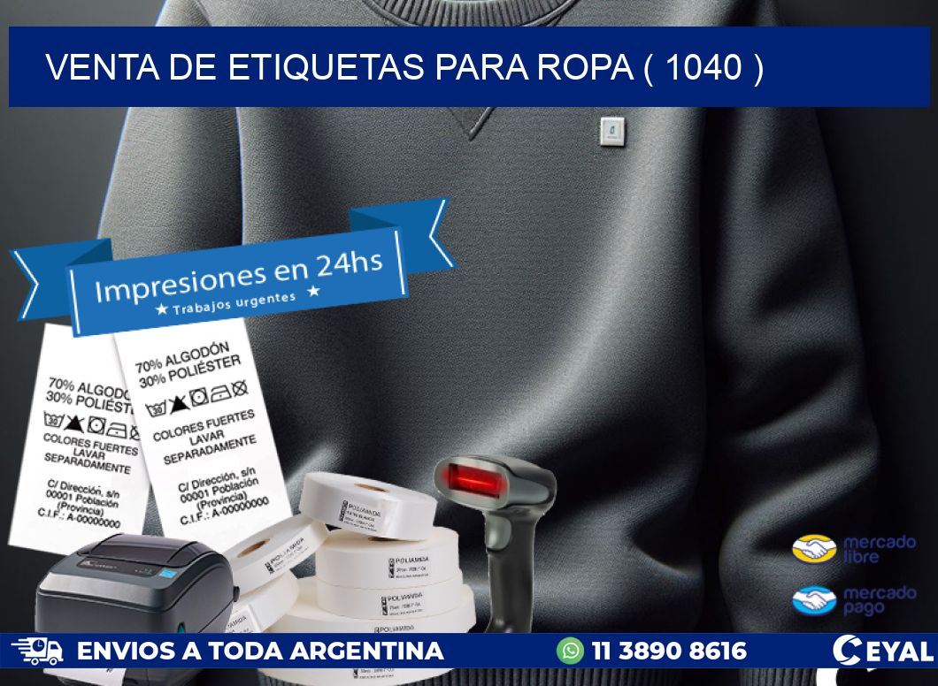 VENTA DE ETIQUETAS PARA ROPA ( 1040 )