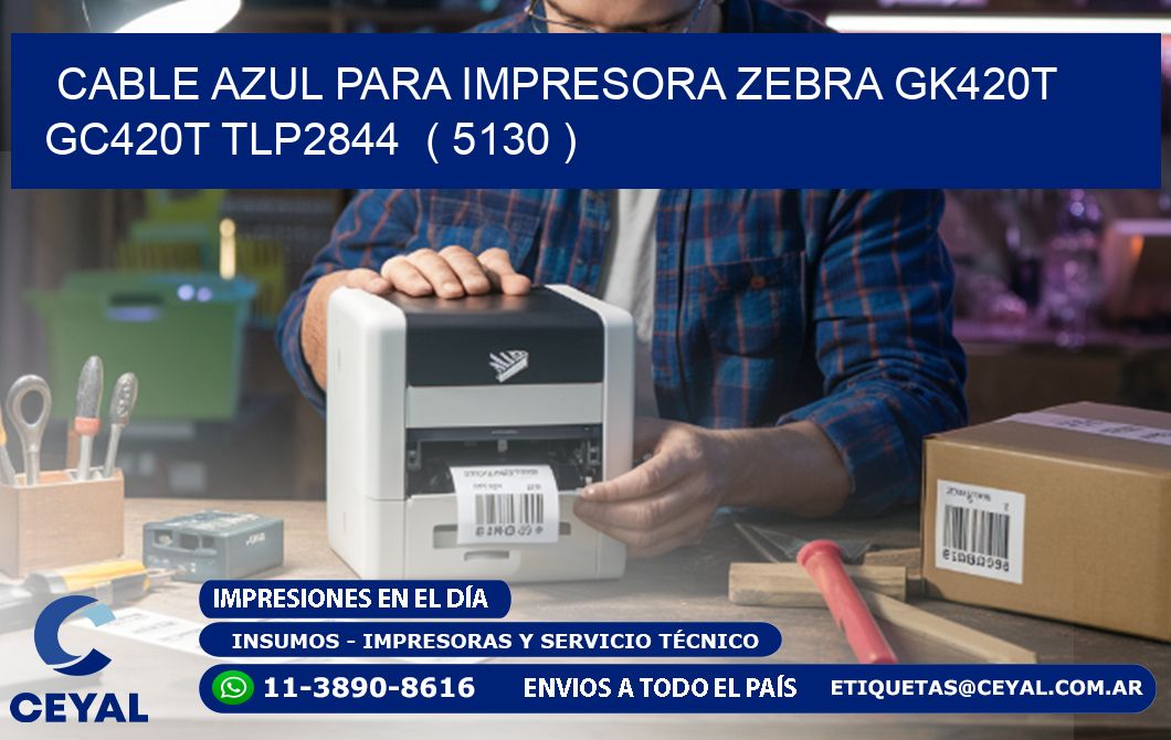 cable azul para impresora zebra GK420T GC420T TLP2844 ( 5130 )