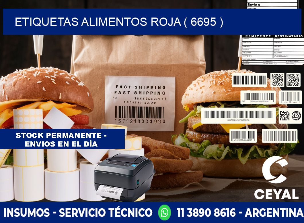 etiquetas alimentos roja ( 6695 )