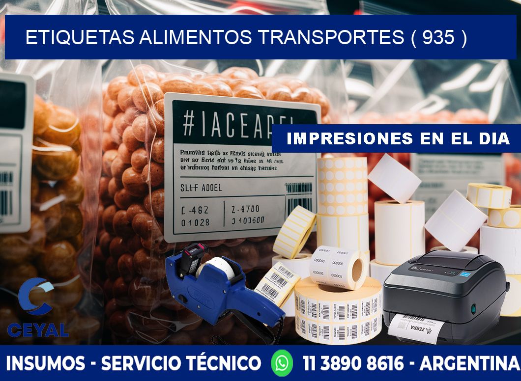 etiquetas alimentos transportes ( 935 )