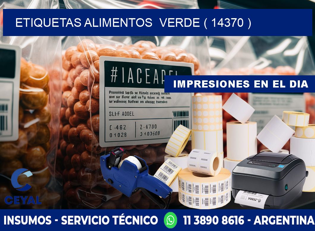 etiquetas alimentos  verde ( 14370 )