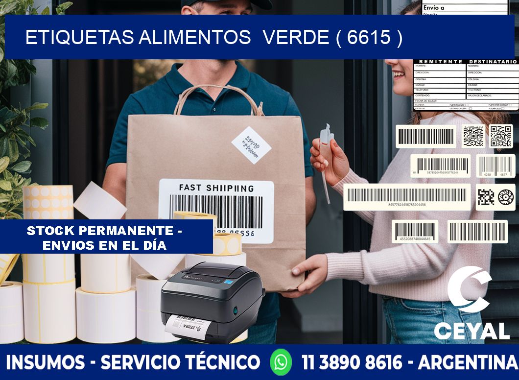 etiquetas alimentos  verde ( 6615 )