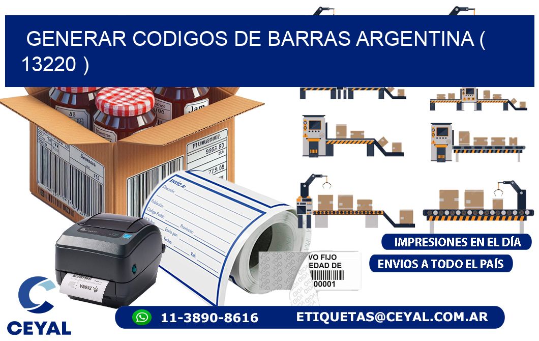 generar codigos de barras argentina ( 13220 )