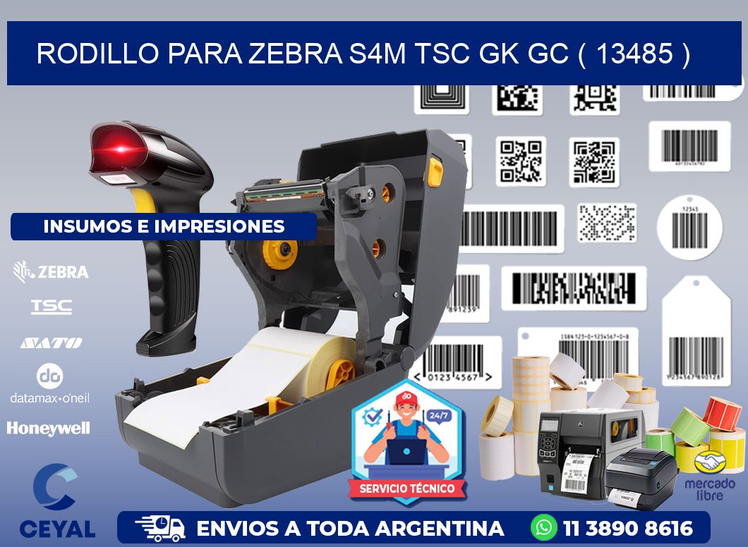 rodillo para zebra S4M TSC GK GC ( 13485 )