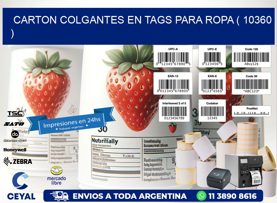 CARTON COLGANTES EN TAGS PARA ROPA ( 10360 )