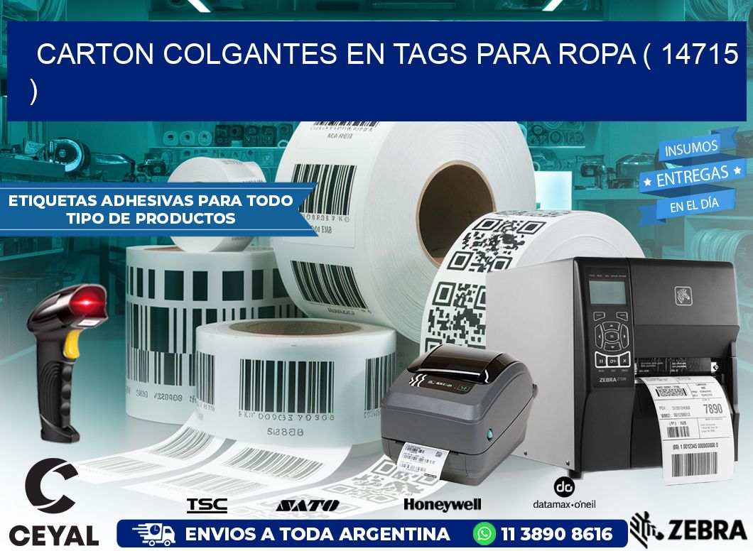 CARTON COLGANTES EN TAGS PARA ROPA ( 14715 )